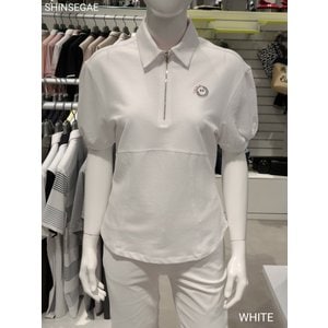 엘르골프 (6I45215 100) 2022년 여성 여름 포인트 반집업 폴로 티셔츠