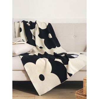 아르페지오베이직 인테리어템 블랙 워싱 담요 양면 니트블랭킷 3종택1(L)