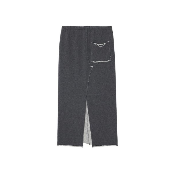 Cut-out Long Skirt  _ CHARCOAL