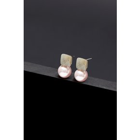 Labradorite Pink Pearl Earrings 12mm [Option-귀찌 Earclip]