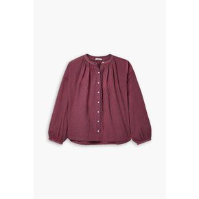 Jane checked cotton-voile blouse 레드 1647597347166426