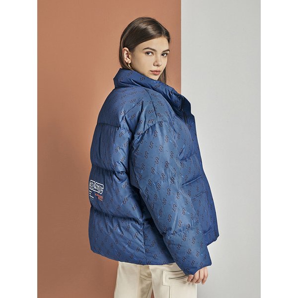 칩멍크 모노그램 구스다운 점퍼 다크네이비