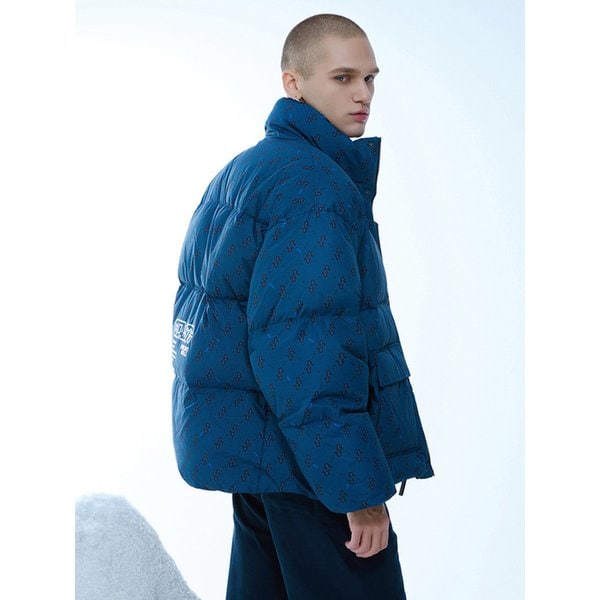 칩멍크 모노그램 구스다운 점퍼 다크네이비