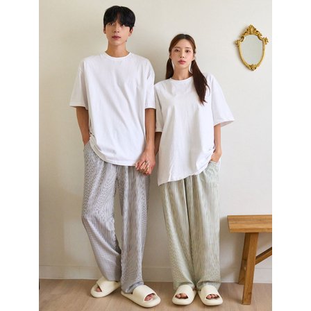 글램공감 위켄드 바지 남녀공용 커플 스트라이프 홈웨어 파자마 5colors