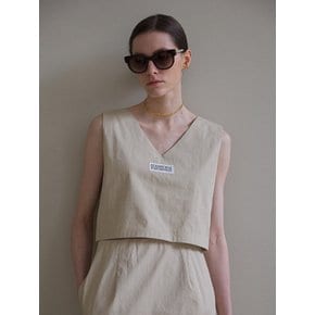 COTTON SLEEVELESS TOP (BEIGE)