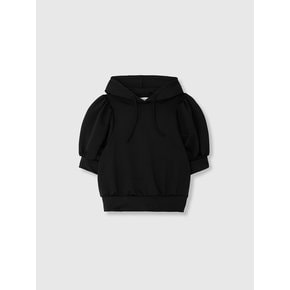 PUFF SLEEVE JERSEY HOODIE_BLACK