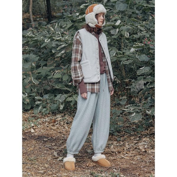 Oversized Fit Fluff Cotton Sweat Pants_EEWPT140