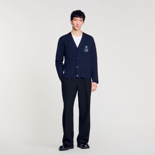 산드로옴므 [SANDRO HOMME] 스네이크 패치 가디건 SH25S3MRG0644