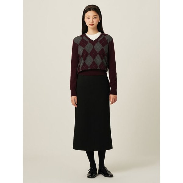 롱 H라인 스커트  블랙 (BF5927C525)