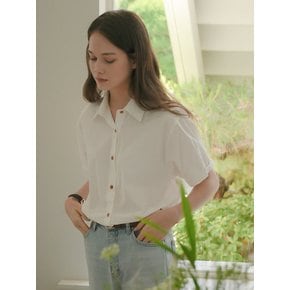 Ann button point shirt_White