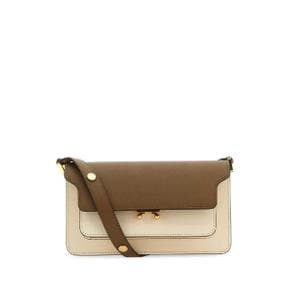 MARNI  Two tone leather mini Trunk Soft shoulder bag MULTICOLOURED