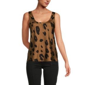 4108932 Theory Silk Leopard Print Tank Top - CAMEL MULTI 68358158