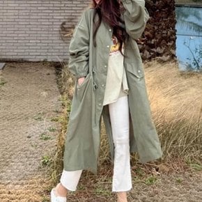 [옷자락] 여성 캐주얼 롱 후드 야상 바람막이