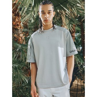 챌린저 절개변형 우븐믹스 남성 맨투맨형 반팔티셔츠 라이트그레이_CHD2MST0237LG