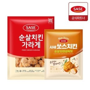 순살 치킨 가라게 1kg + 쏘스치킨 순살 단짠갈릭맛 590g