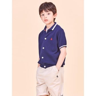 빈폴키즈 *시즌오프30%*[BEANPOLE KIDS] 면 혼방 셔츠형 카디건  네이비 (BI435AU01R)