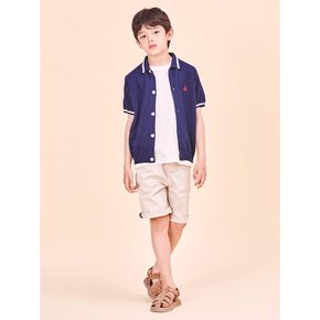 *시즌오프30%*[BEANPOLE KIDS] 면 혼방 셔츠형 카디건  네이비 (BI435AU01R)