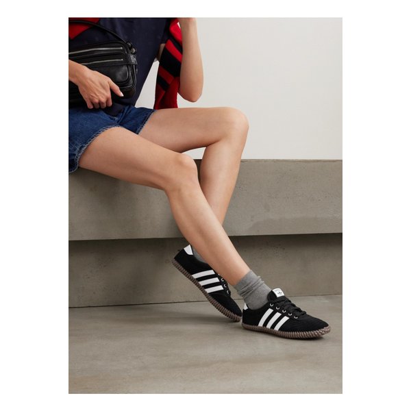 발리 스웨이드 가죽 트리밍 캔버스 스니커즈 블랙 46376663162926198