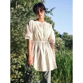 PINTUCK LACE DRESS [IVORY]