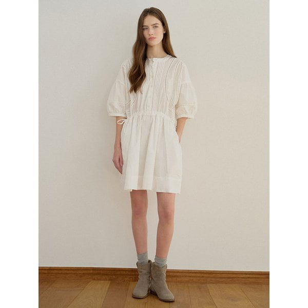 [6차 REORDER] PINTUCK LACE DRESS [IVORY]