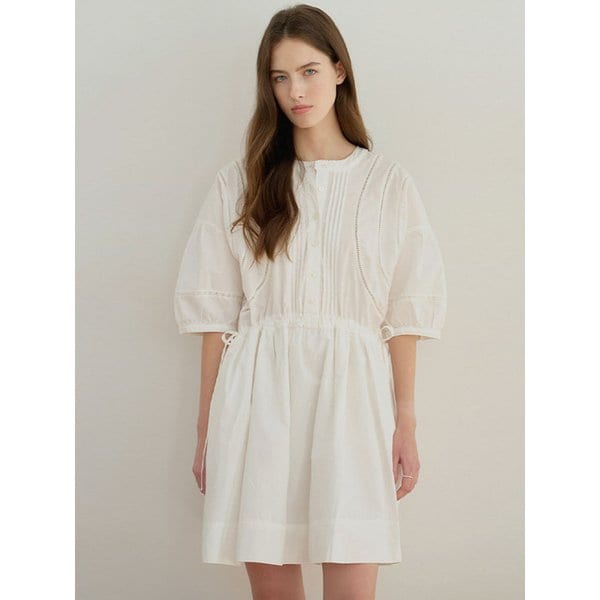 [6차 REORDER] PINTUCK LACE DRESS [IVORY]