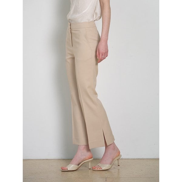 Slim boots-cut slacks_2colors