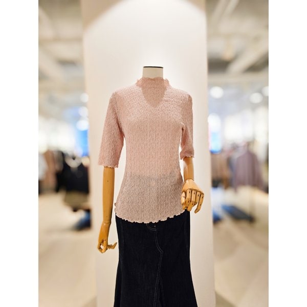 [파주점] [더아이잗컬렉션]쉬어링 하프 슬리브 블라우스 CR3A0BL921