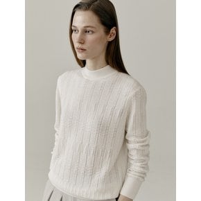 Distressed Silk turtleneck knit Ivory