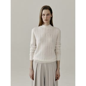 Distressed Silk turtleneck knit Ivory