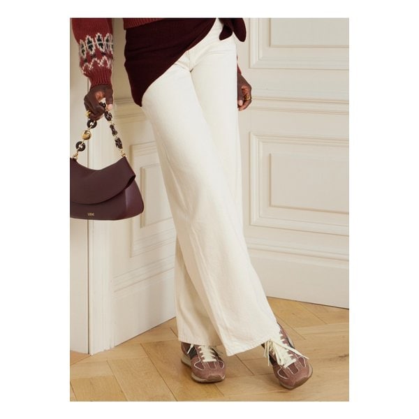 471 가죽 트리밍 스웨이드 우븐 스니커즈 브라운 46376663162972890