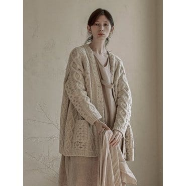 호메로페로 Alpaca over size square cable cardigan