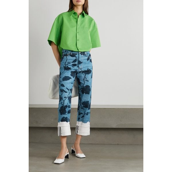 Nathaniel Printed High-rise Straight-leg Jeans 라이트 데님 42247633207844920