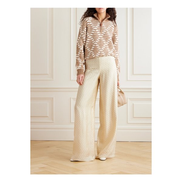 드레스덴 실크 클로케 와이드 팬츠 아이보리 1647597357036383