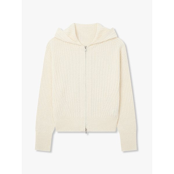 [리오더] 리브드 후드 집업 가디건_아이보리 7116250303