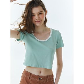 RVS Ringer Cropped T-Shirt Mint