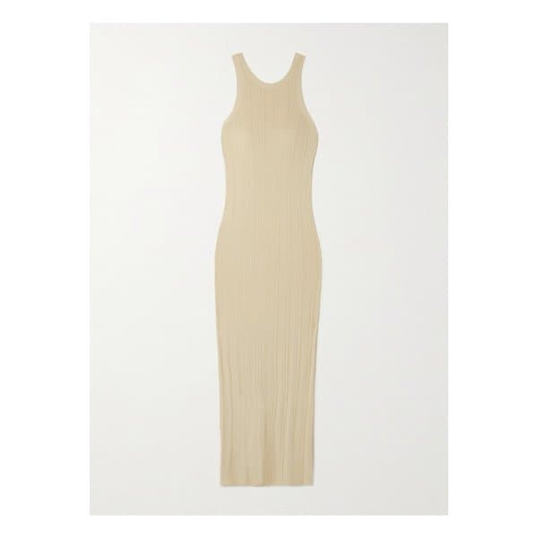골지 니트 맥시 드레스 크림 46376663162854756