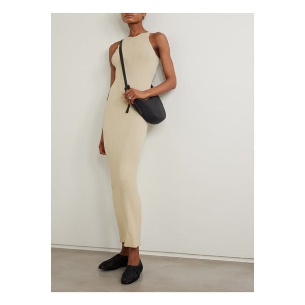 골지 니트 맥시 드레스 크림 46376663162854756
