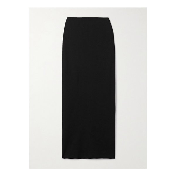 라 리뉴 블랙 니트 미디 스커트 46376663162929566