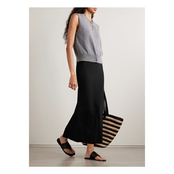 라 리뉴 블랙 니트 미디 스커트 46376663162929566