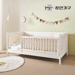 장인가구 뉴피터 SE0 등급 키즈 데이베드 올가드형 원목 침대 프레임 SS