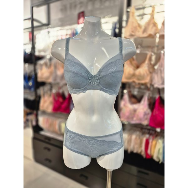 [시흥점] S 비너스) 안정적인 착용감의 풀컵 패드 브래지어/ 삼각팬티세트 VBR1493+VPT1493A-BG