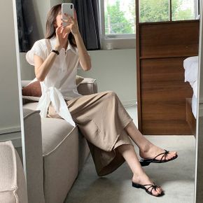 시네마 요루 7부 썸머 스판 와이드 밴딩 팬츠  3color _P376455595