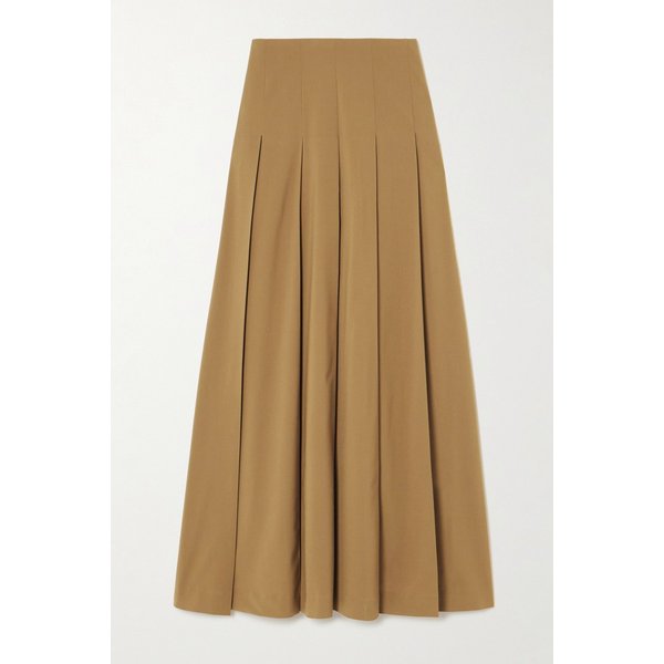 로헤 울 블렌드 트윌 플리츠 미디 스커트 46376663162975750