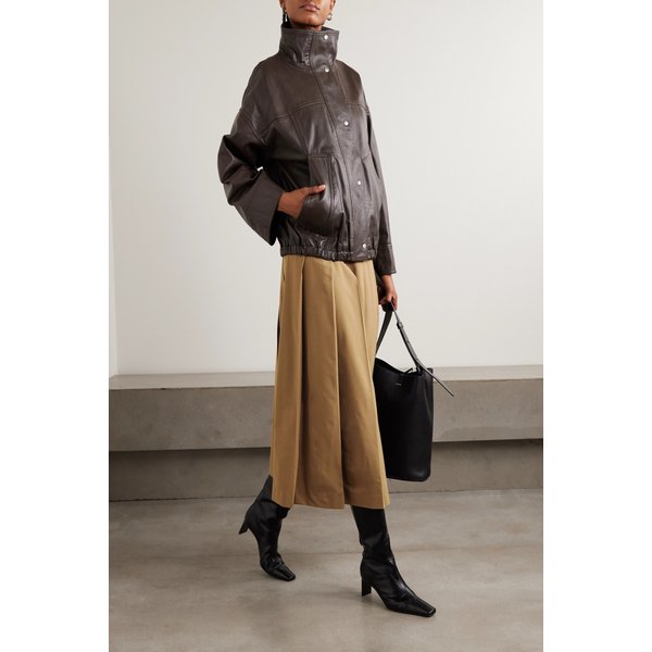 로헤 울 블렌드 트윌 플리츠 미디 스커트 46376663162975750