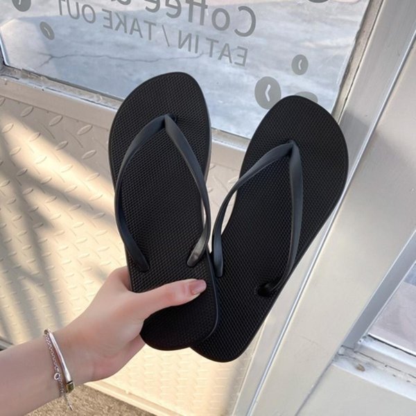 [옷자락] 남녀공용 휴양지 발가락 베이직 플립플랍 쪼리 샌들