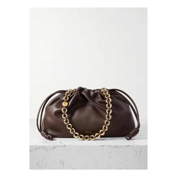 플라멩코 라지 가죽 숄더 백 다크 브라운 46376663162858927