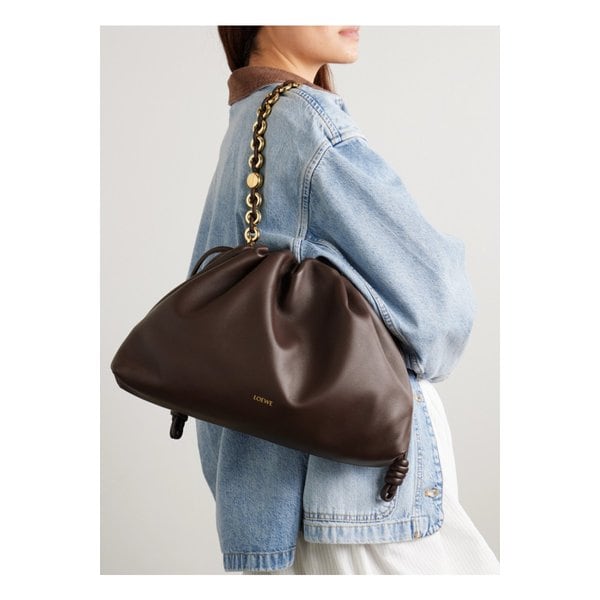 플라멩코 라지 가죽 숄더 백 다크 브라운 46376663162858927