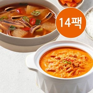  교동 오징어무국 7팩+콩비지찌개 7팩(총14팩)