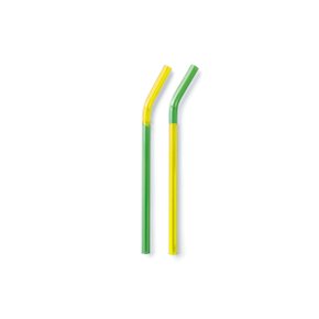 [이노메싸] Two Tone Glass Straw (Set of 2) 투 톤 글라스 스트로우 세트 옐로우/그린 (24172)