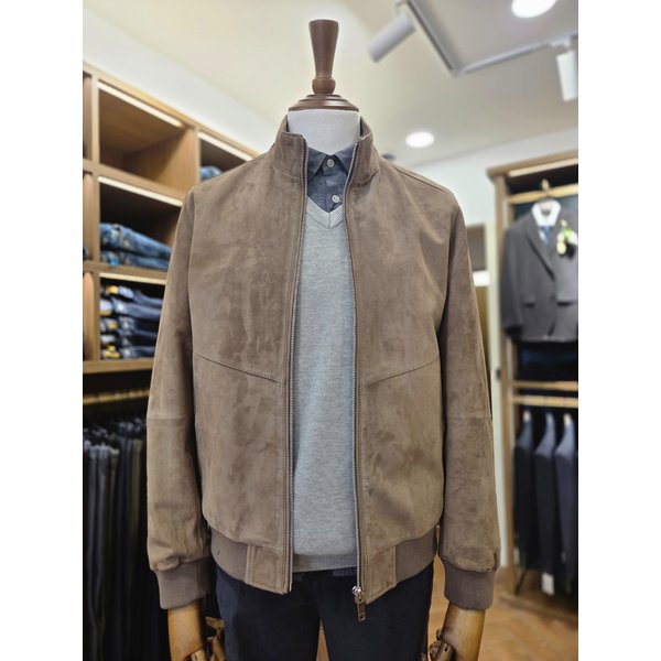 [여주점] 코오롱 브렌우드 남성 볼더레더 고트스웨이드 산양가죽 블루종 BRUDX26111BEX